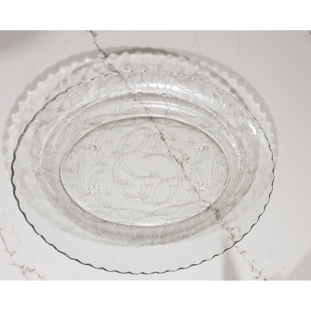 Princess House Fantasia Crystal‎ Serving Platter 576 18x13 Made in USA Vintage